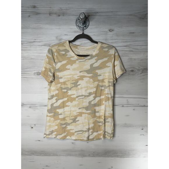 Natural Reflections Shirt Womens Medium Beige Tan Camo Crewneck Bass Pro Shops - Picture 1 of 9